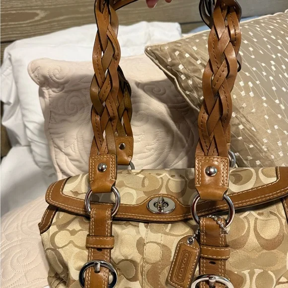 Coach Chelsea Optic Signature Jacquard/Leather Satchel - Picture 6 of 13